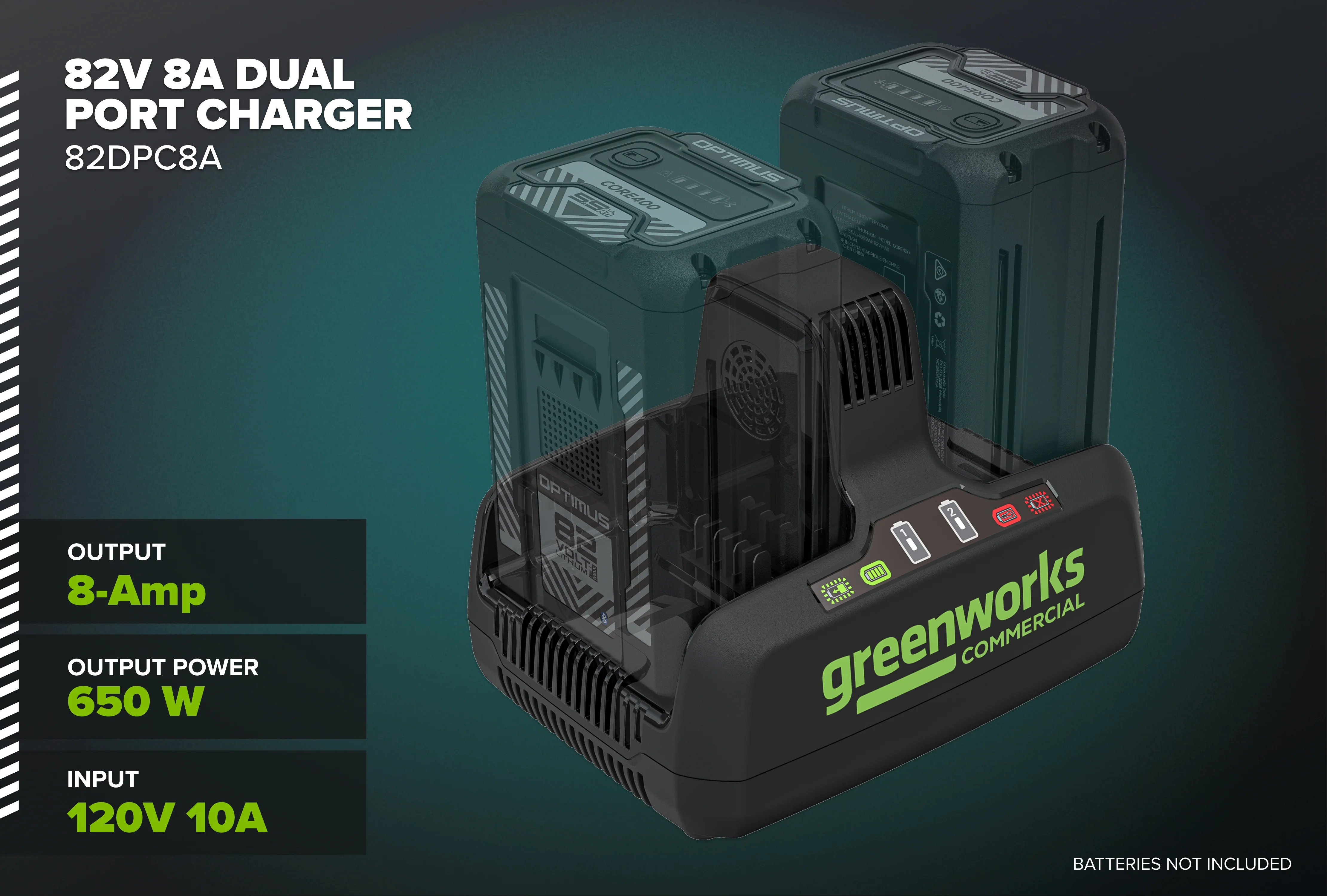 82V Dual Port Charger | 82DPC8A - Image 2