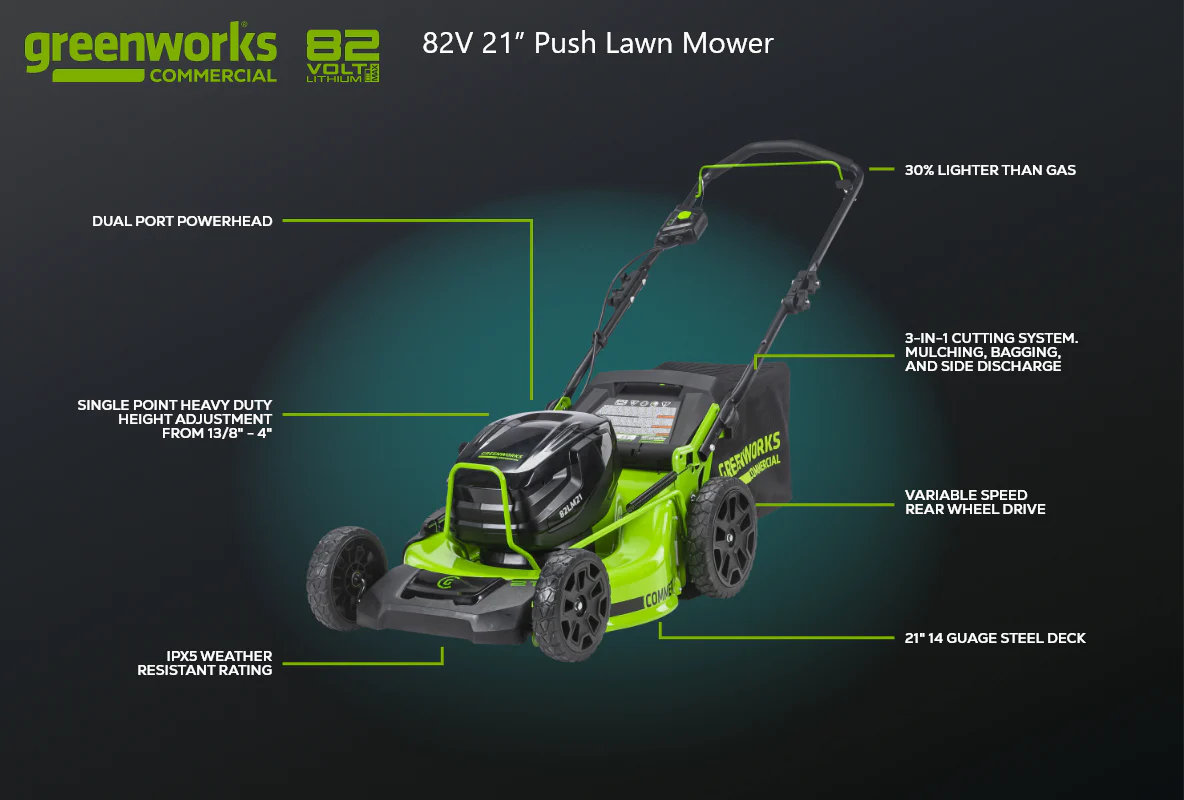 82V 21’’ Brushless Self-Propelled Mower (Tool Only)- Green Deck - Image 10