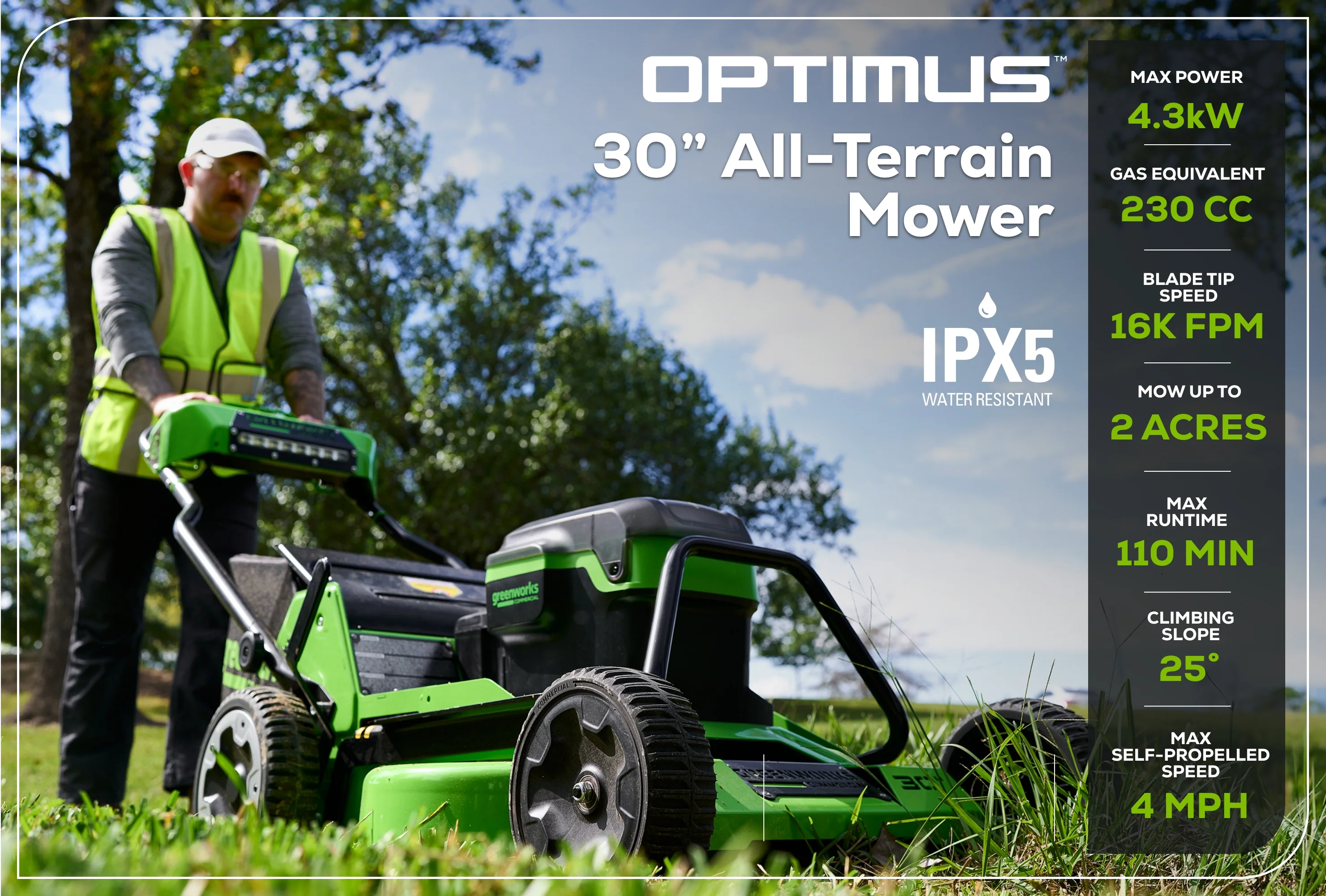 82V OPTIMUS 30" Self-propelled Mower with (3) 8Ah Batteries and Dual Port Charger | 82LM30S-83DP - Image 3