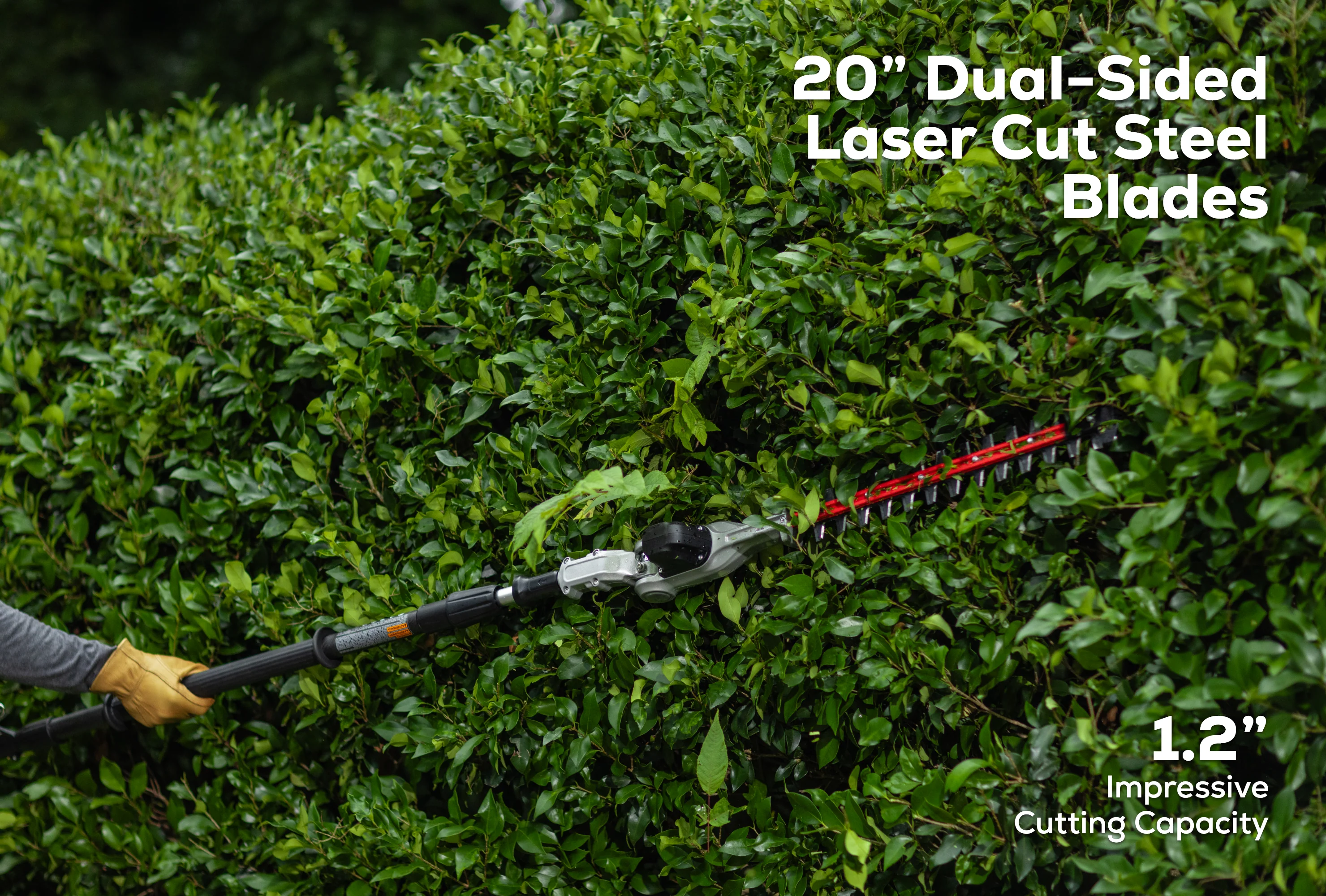 82V OPTIMUS 20" Telescoping + Articulating Pole Hedge Trimmer with (1) 2.5 Ah Battery and Dual-Port Charger | PH662T-25DP - Image 7