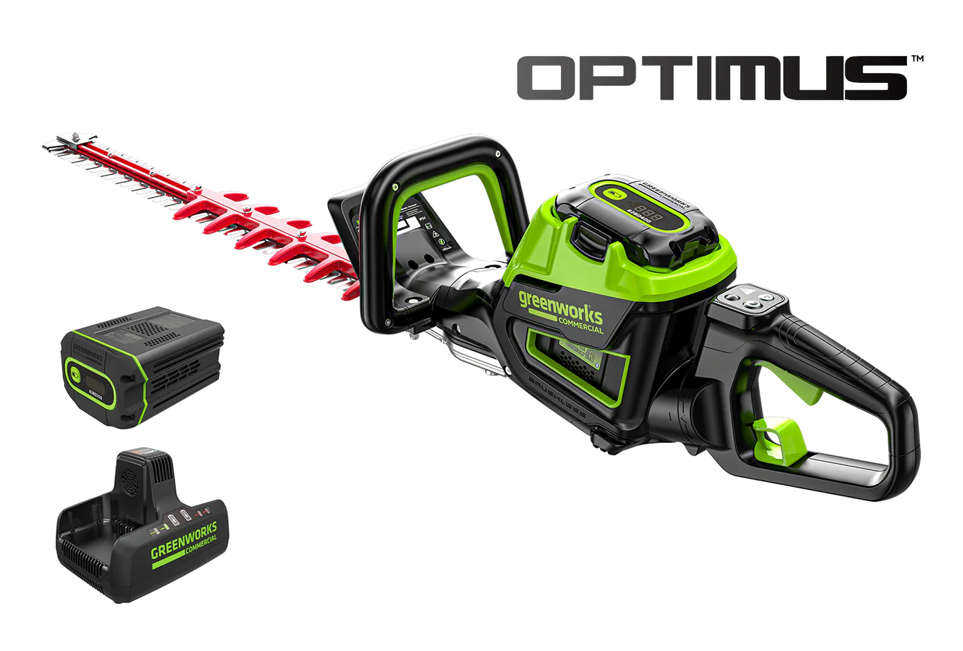 82V OPTIMUS 24" Double-Sided Hedge Trimmer with (1) 2.5Ah Battery and Dual-Port Charger | HT241-25DP