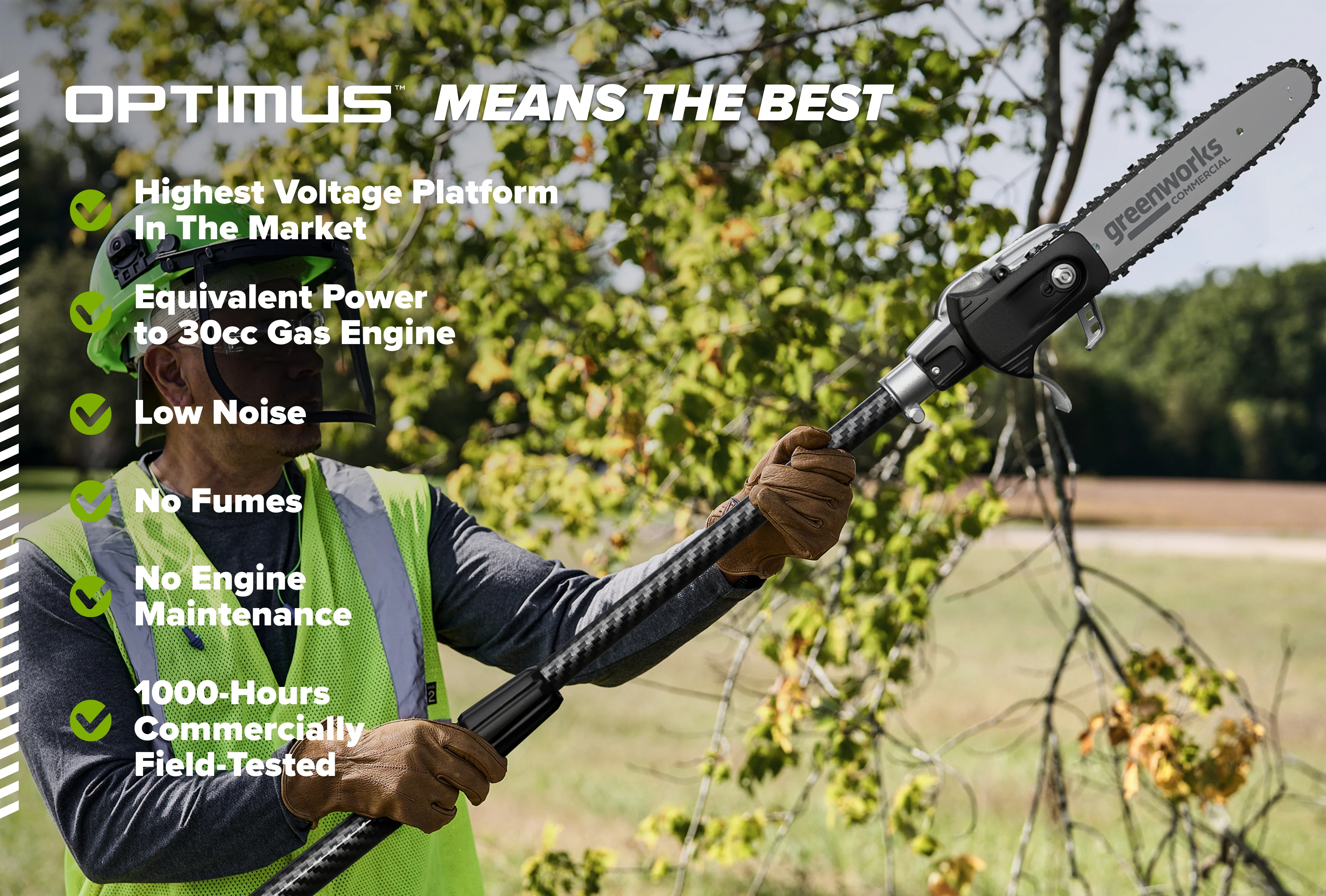 82V OPTIMUS 10" Polesaw with Carbon Fiber Shaft  | OPS300T - Image 9