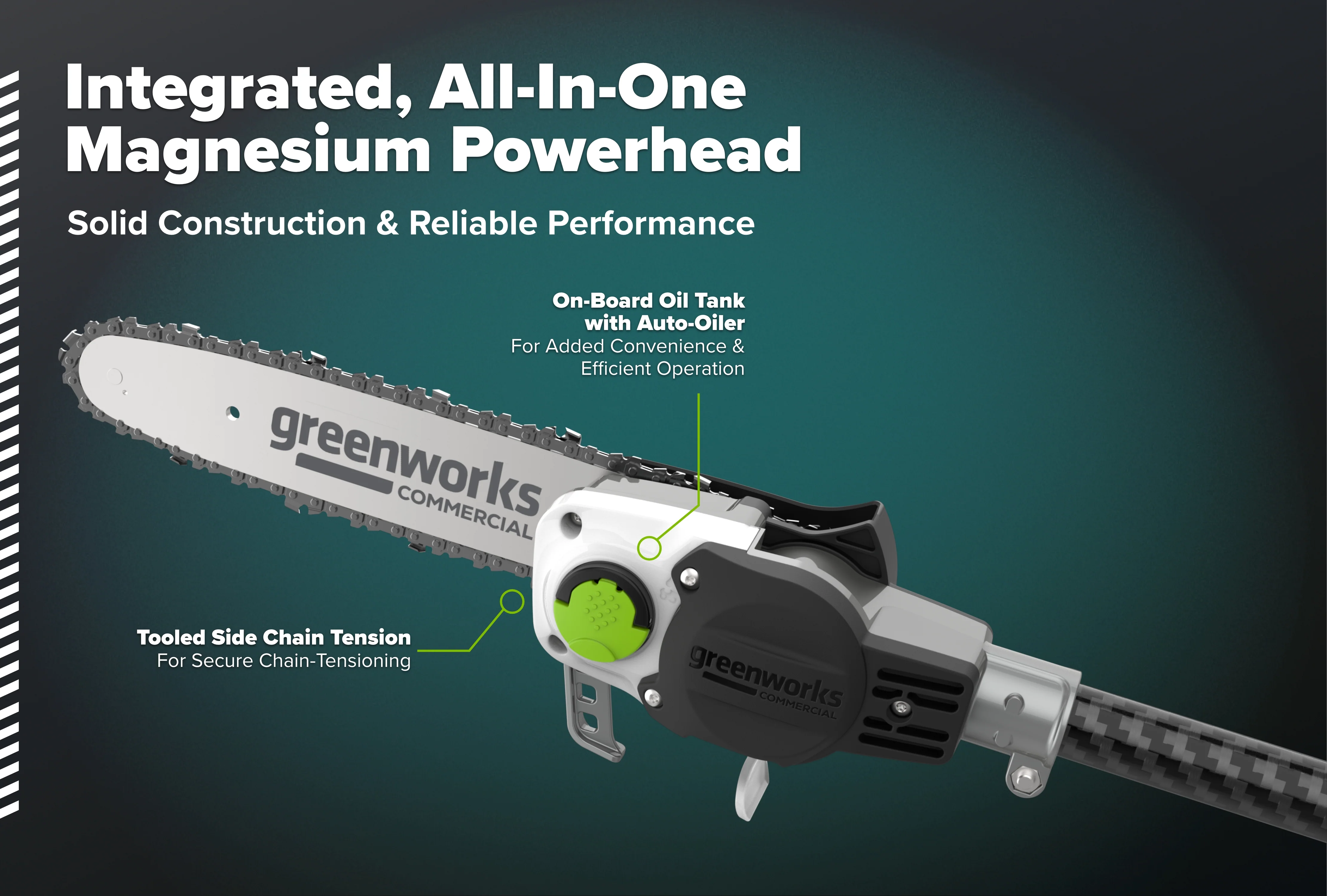 82V OPTIMUS 10" Polesaw with Carbon Fiber Shaft with CORE300 Battery and Charger | OPS300T-C3DP - Image 5
