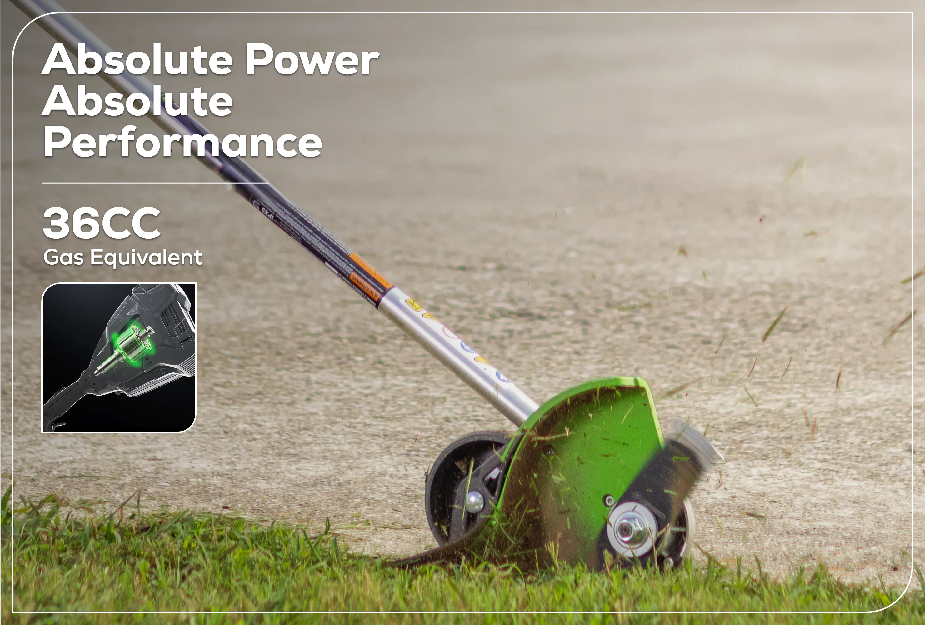 82V OPTIMUS 8" 1.6kW Straight Shaft Edger with CORE400 Batteries and Dual Port Charger | ES161-C4DP - Image 3